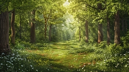 梦幻童话森林背景素材