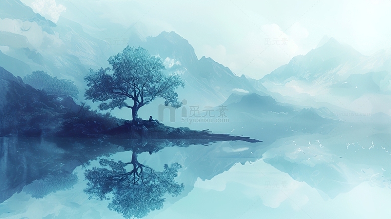 中国风山水墨画背景