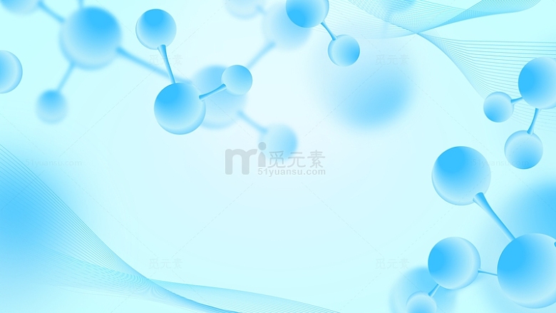 浅蓝色医疗细胞分子结构科技背景