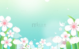 春天春分二十四节气绿色插画背景