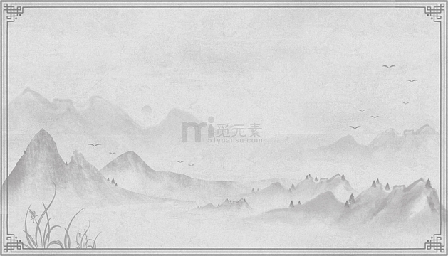 中国风山水水墨古风山水背景