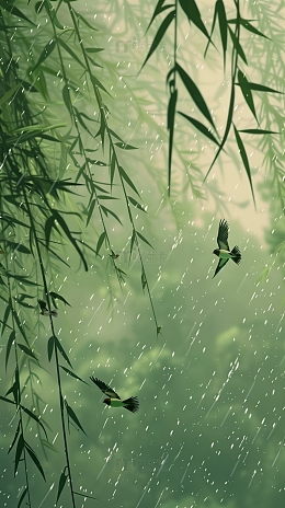 春天燕子烟雨江南