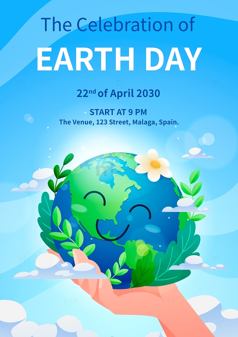 地球日环保生态主题海报