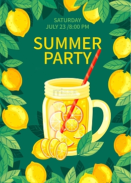 夏日派对清新主题海报