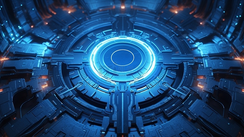 蓝色科技科幻机械背景图