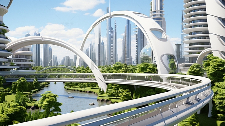 高科技未来建筑城市
