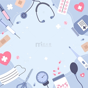 医疗设备工具卡通底图