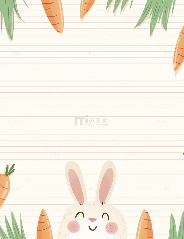 可爱卡通兔子明信片信纸广告背景