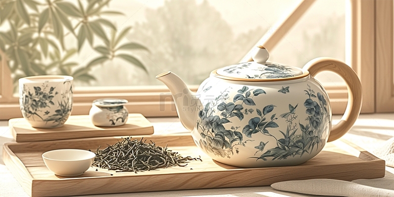 茶壶与茶杯ai创作背景