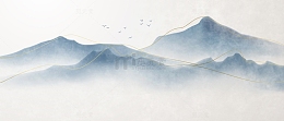户外水墨画风景