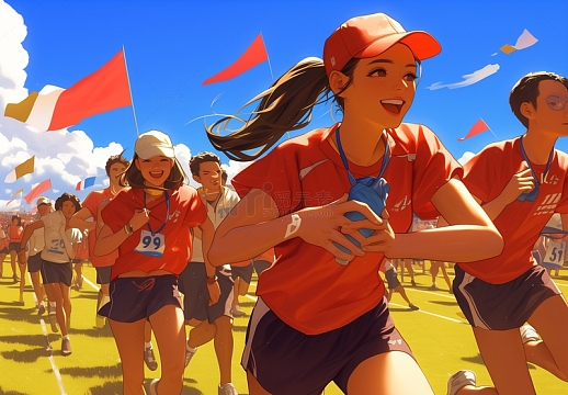 校园马拉松比赛背景