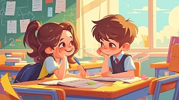 教室学习插画背景