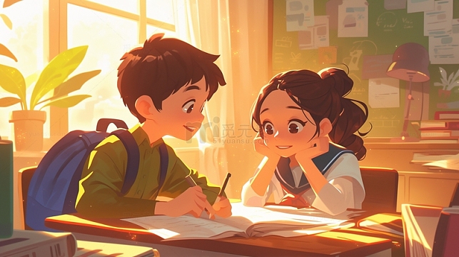 同学学习交流背景