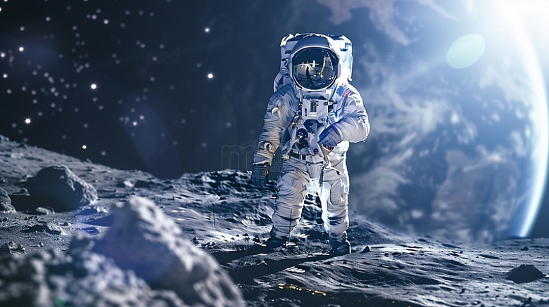 航天宇航员登月背景