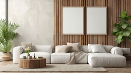 室内场景大气简约白色海报背景