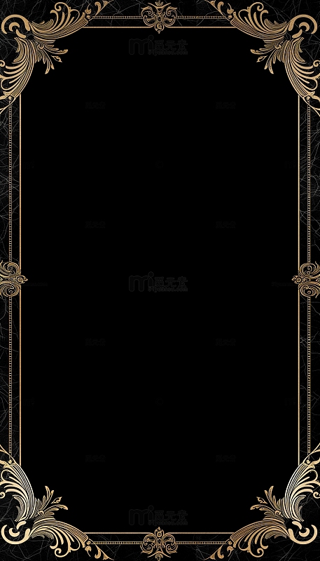 欧式复古边框质感黑色背景