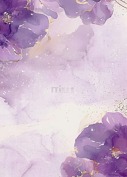 紫色鎏金花朵背景
