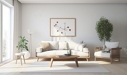 室内场景简约白色海报背景