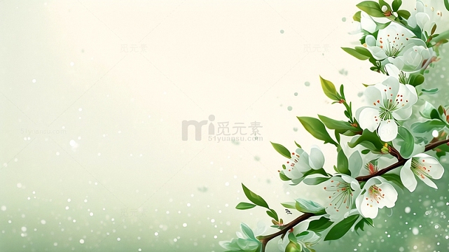 绿色花朵展板背景