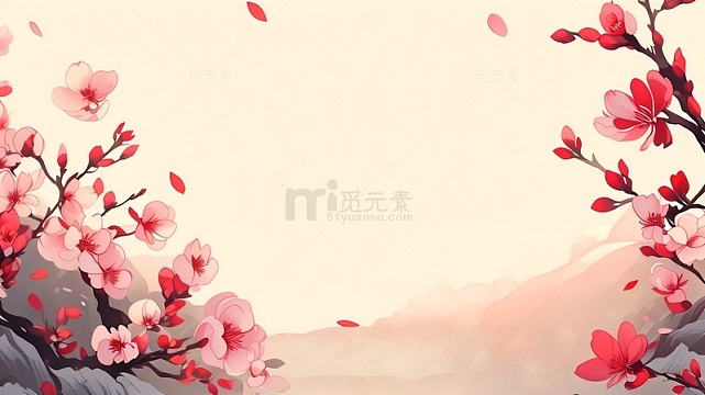中国风水墨展板背景