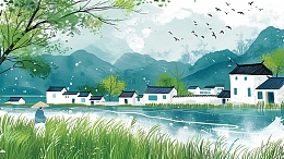 二十四节气谷雨农耕场景背景