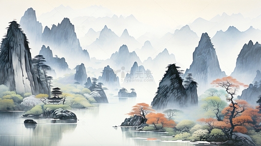 水墨插画背景
