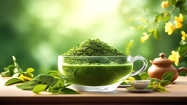 绿茶茶粉饮品