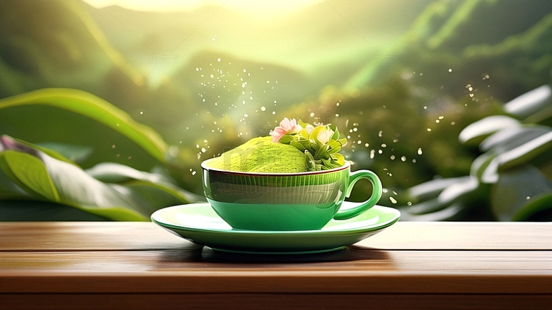 绿茶茶粉粉末