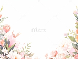 彩色清新花卉边框