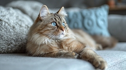 躺在沙发上的猫咪