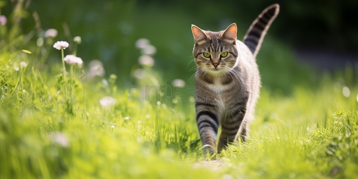可爱猫咪户外背景
