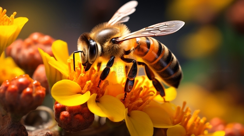 花朵上的蜜蜂背景