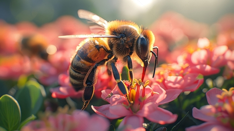蜜蜂花朵自然