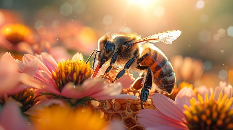 蜜蜂花粉花朵昆虫