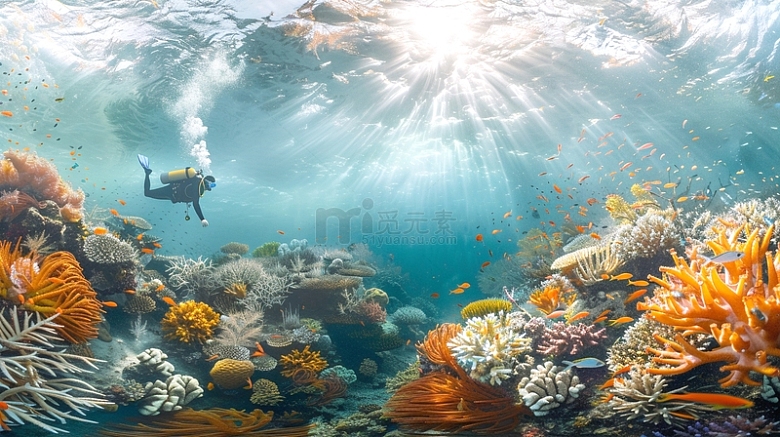 海底世界潜水背景