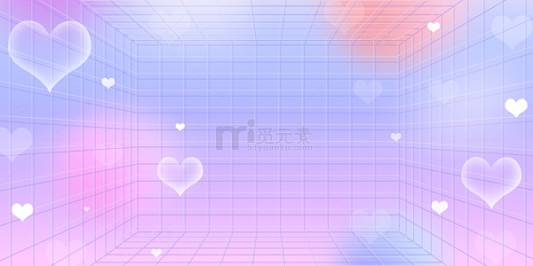 紫色渐变弥散风春天爱心背景