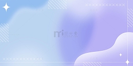 蓝色紫色手绘渐变弥散风春天背景