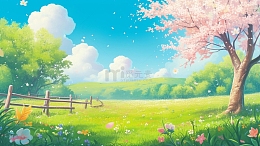 春日唯美日系春天背景