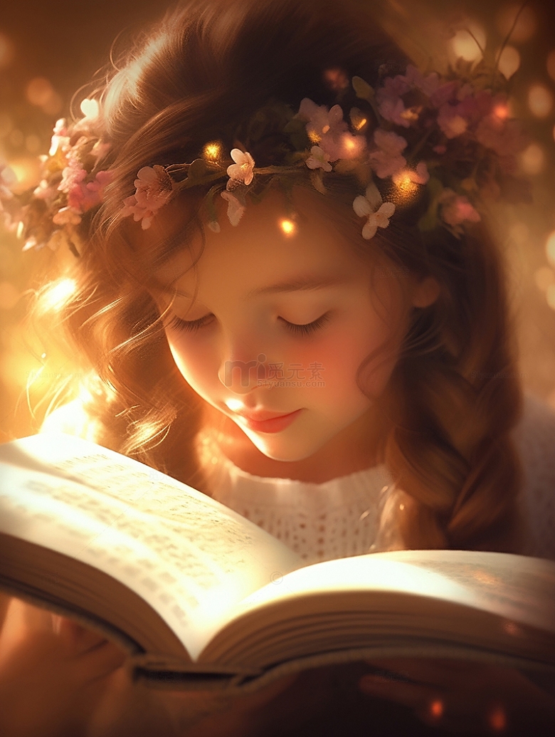世界读书日看书的小天使