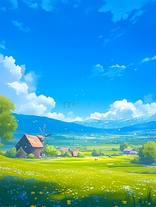 春日浪漫农场背景