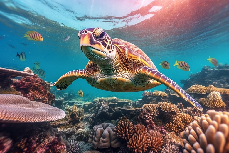 海洋水下海龟动物
