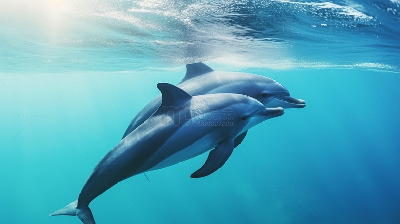 蓝色深海海豚