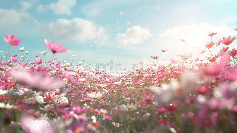 春天鲜花花朵粉色唯美场景
