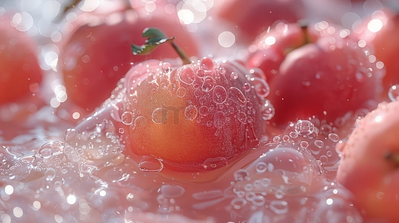 新鲜水蜜桃桃子