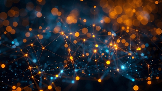 蓝色背景光点连接背景