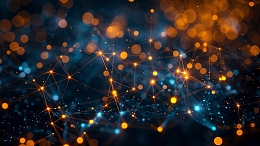 蓝色背景光点连接背景