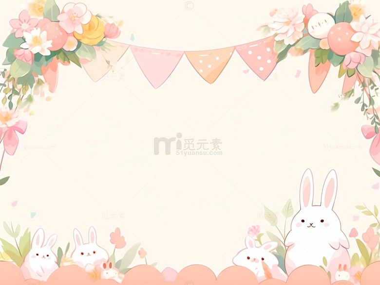 粉色兔子边框