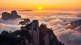 泰山日出云海风景