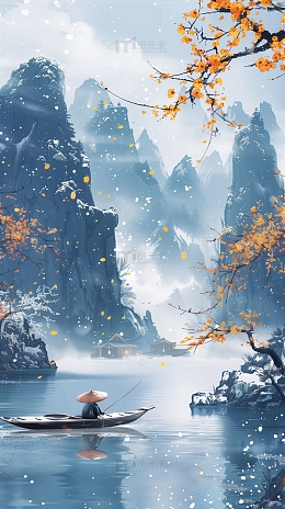 冬季山水背景