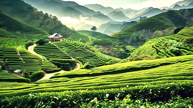 新茶上市茶山展板背景